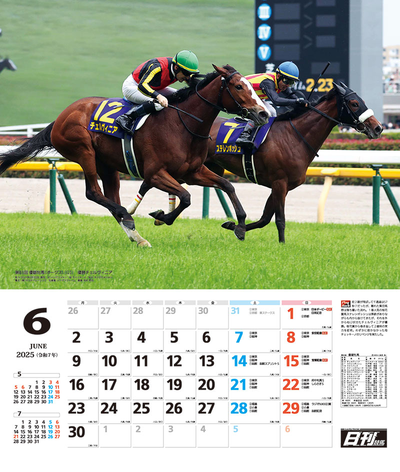 2025 日刊競馬カレンダー６月