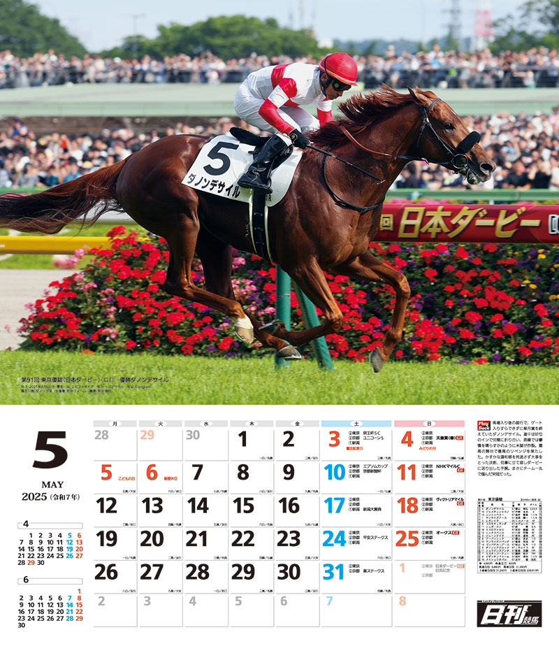 2025 日刊競馬カレンダー５月